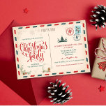Invitation de carte postale Vintage de Noël<br><div class="desc">Fête de Noël Fête d'hiver Vintage Entreprise Bureau Carte postale Invitation</div>