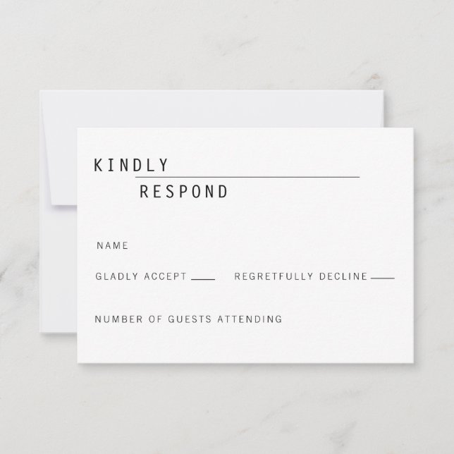 Invitation de carte RSVP moderne Carly (Devant)