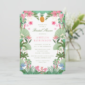 Invitation de carton de douche de mariée tropicale