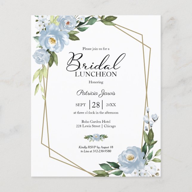 Invitation de carton de luncheon de mariage géomét (Devant)