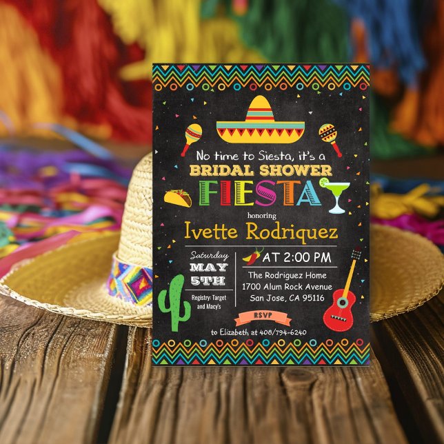 Invitation de carton pour une fête prénuptiale mex (Créateur téléchargé)