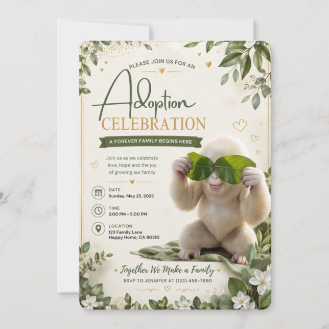 Invitation de célébration d'adoption Invitation de (Devant)