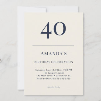 Invitation de célébration d'anniversaire 40 ans Cl