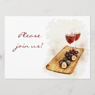 Invitation de célébration de dîner de vin