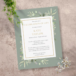 Invitation de célébration de la vie dans une sage 