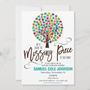 Invitation de célébration de l'adoption de pièce m