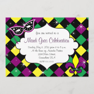 Invitation de célébration de mardi gras
