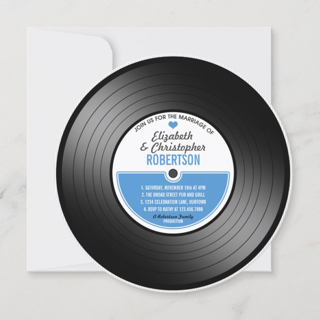 Invitation de célébration de mariage sur disque vi (Devant)