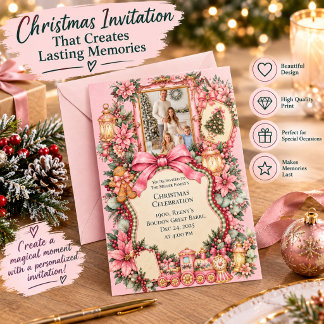 Invitation de célébration de Noël de famille vinta