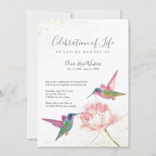 Invitation de célébration de vie florale avec coli