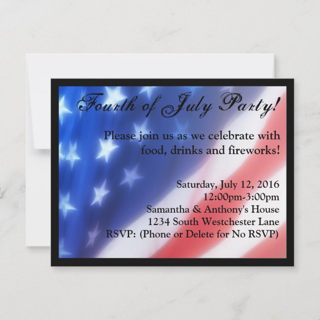 Invitation de célébration du 4 juillet (Devant)