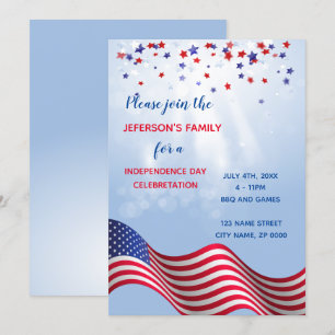Invitation de célébration du 4 juillet