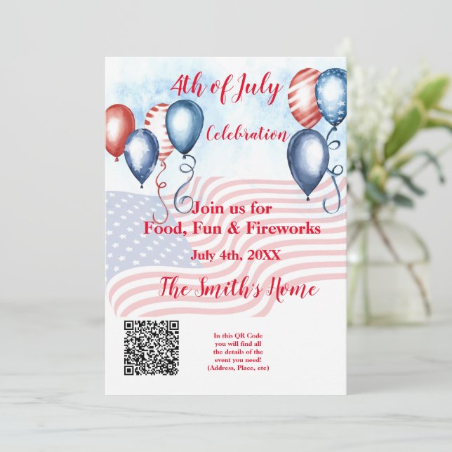 Invitation de célébration du 4 juillet (Debout devant)