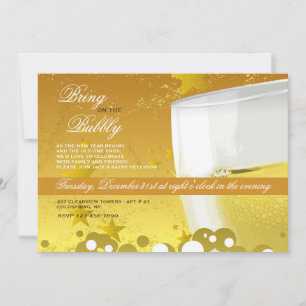 Invitation de célébration du Nouvel An Champagne