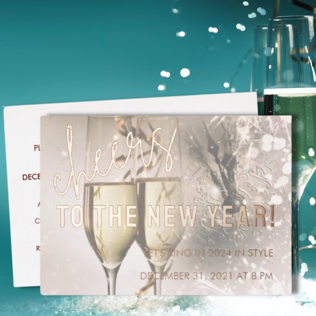 Invitation de célébration du Nouvel An en écriture (Créateur téléchargé)