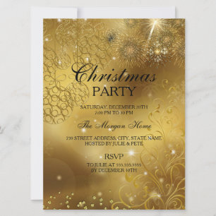 Invitation de célébration scintillante de Noël en 