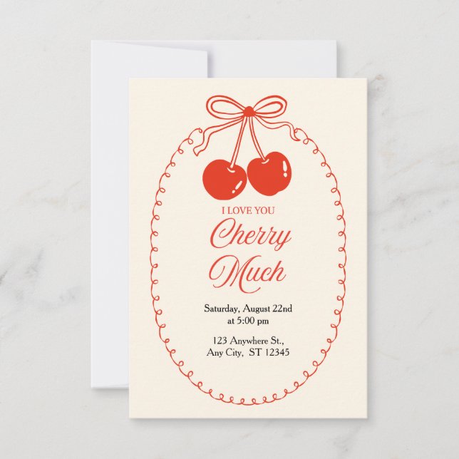 Invitation de célébration sucrée aux cerises 🍒 (Devant)