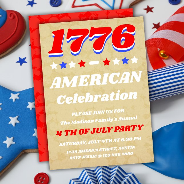 Invitation de célébration Vintage Americana 1776 (Créateur téléchargé)