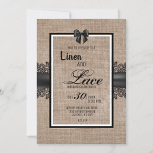 Invitation de cérémonie de mariage toile de jute, 
