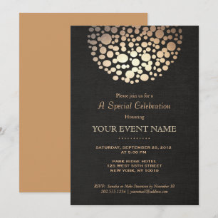 Invitation de cérémonie élégante cercle sphère or 