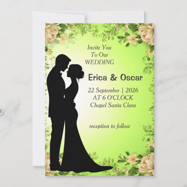 ✨ Invitation de cérémonie florale pour la mariée e (Devant)