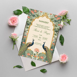 Invitation de cérémonie Sangeet indienne luxueuse
