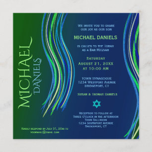 Invitation de châle de prière de Mitzvah de barre