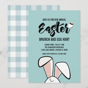 Invitation de chasse à oeufs de brunch de Pâques