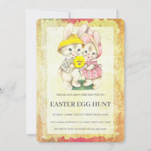 Invitation de chasse aux oeufs de Brunch de Pâques
