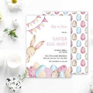 Invitation de chasse aux œufs de Pâques de lapin