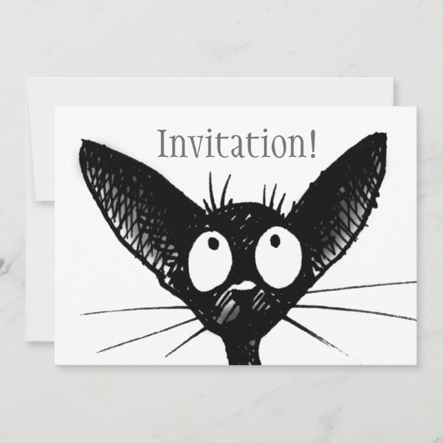 Invitation de chat noir (Devant)
