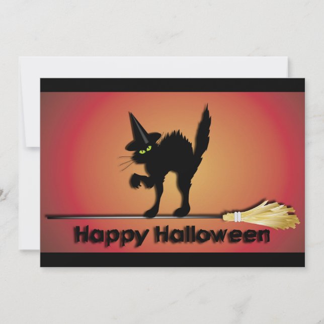 Invitation de chats d'Halloween (Devant)
