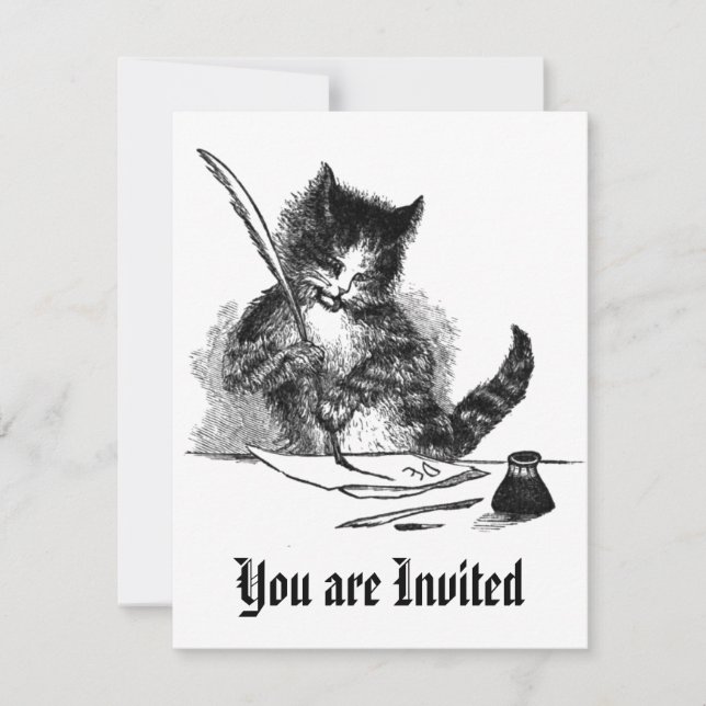 Invitation de chats Vintages (Devant)