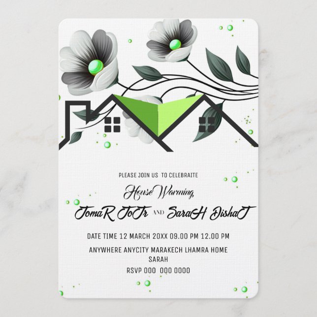 Invitation de Chauffage de Maison Modifiable, Invi (Devant)