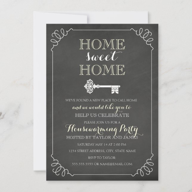 Invitation de chauffage domestique vintage Key Cha (Devant)