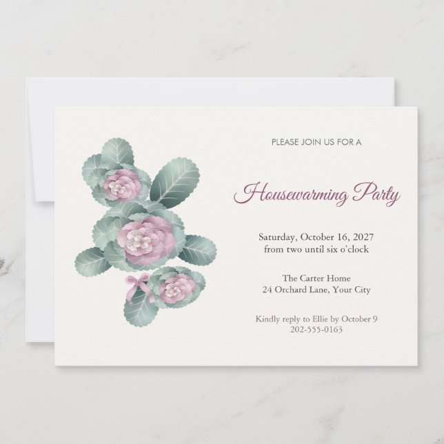 Invitation de Chauffage pour Rosettes de Chou Fleu (Devant)