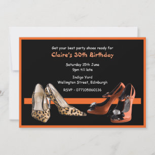 Invitation de chaussures de fête du 30e anniversai