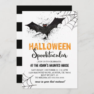 Invitation de chauve-souris Spooktacular Halloween