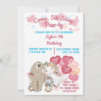 Invitation de chien Paw-ty