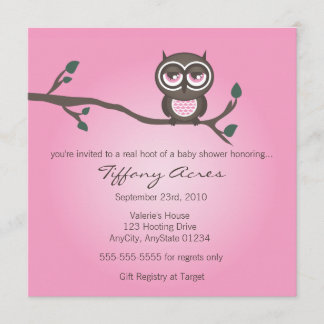 Invitation de Chouette rose