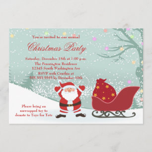 Invitation de chute de neige de fête de Noël de