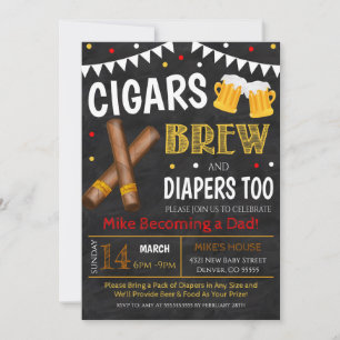 Invitation de cigares et de Baby showers de bière