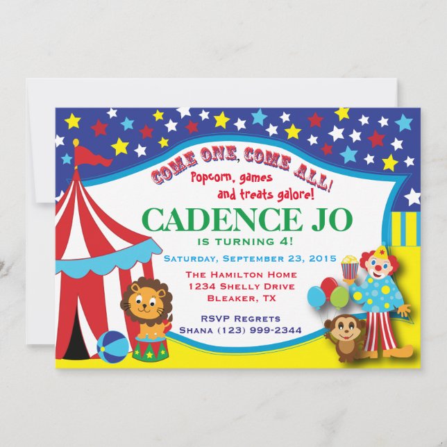 Invitation de cirque 2 (Devant)