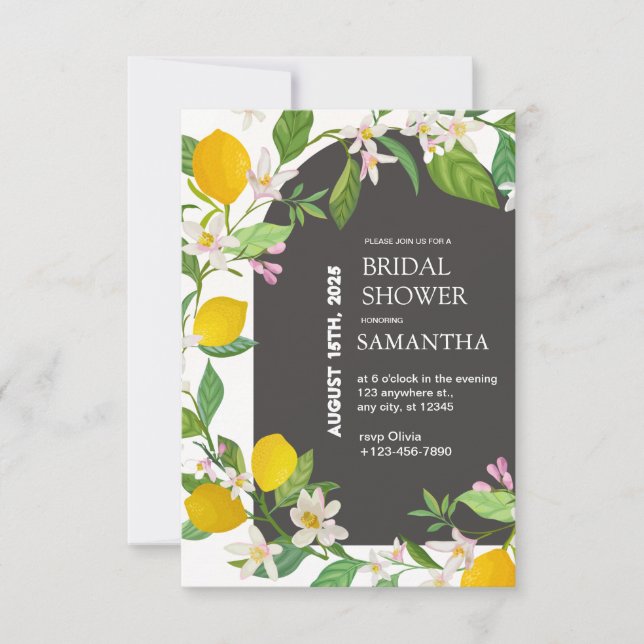 Invitation de Citrus Lemon Bridal Show (Devant)