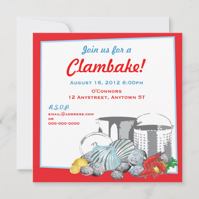 Invitation de Clambake (Devant)