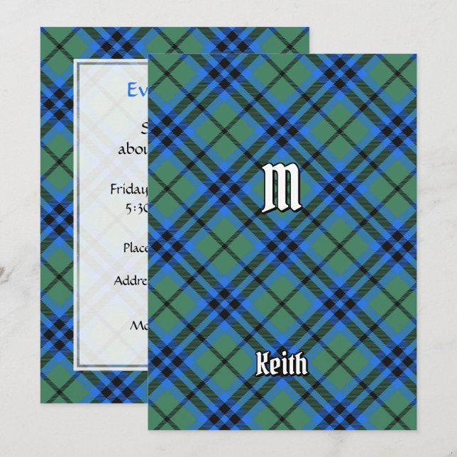 Invitation de Clan Keith Tartan (Devant / Derrière)