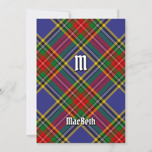 Invitation de Clan MacBeth Tartan