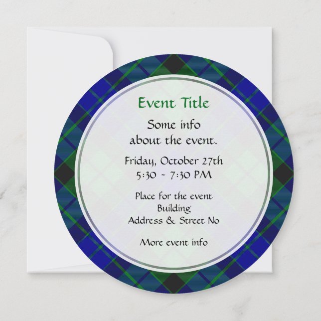 Invitation de Clan MacKay Tartan (Dos)