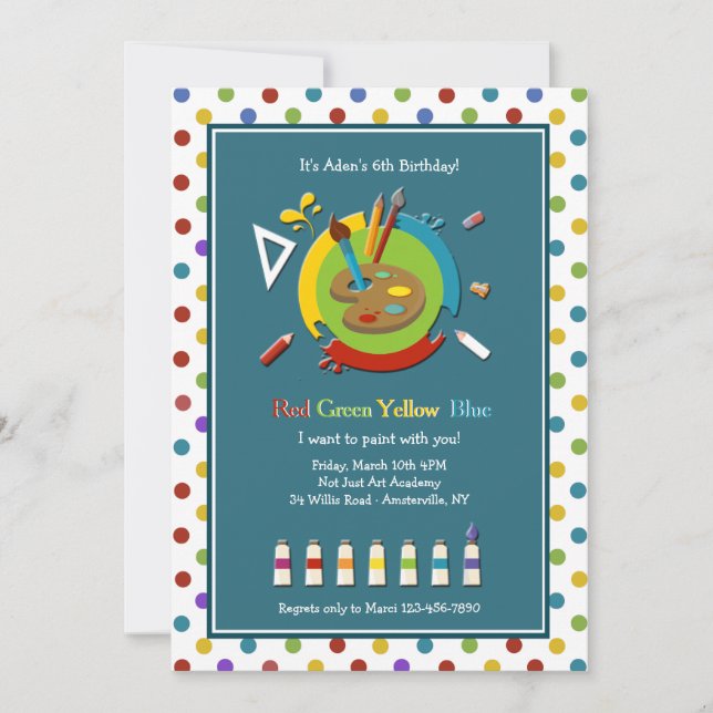 Invitation de classe Art (Devant)