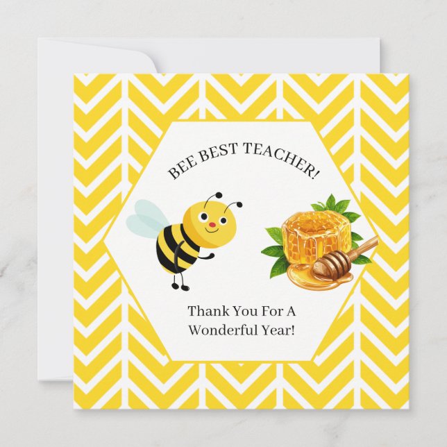 Invitation de classe Meilleur Professeur Abeille | (Devant)